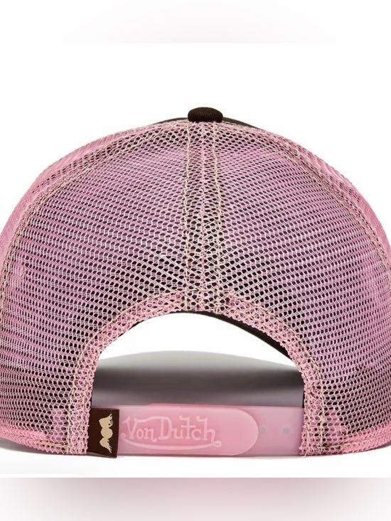 ?New Von Dutch  Brown & Pink Classic Trucker Hat main image 5
